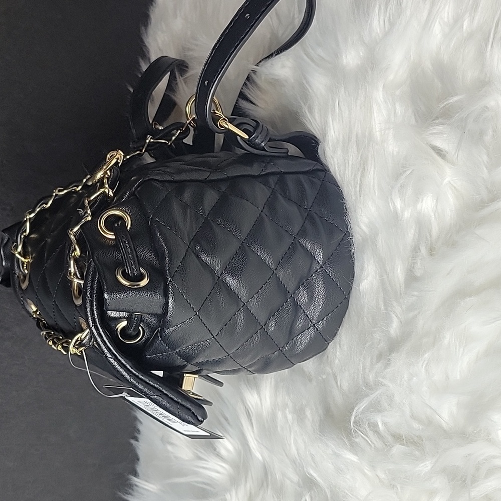 BADGLEY MISCHKA Mini Quilted Black Vegan Leather Backpack NWT - Picture 5 of 10